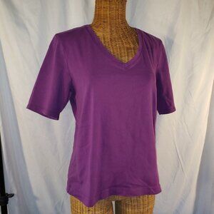 Chico's Women's  Short Sleeve V-Neck Top Purple Size 2